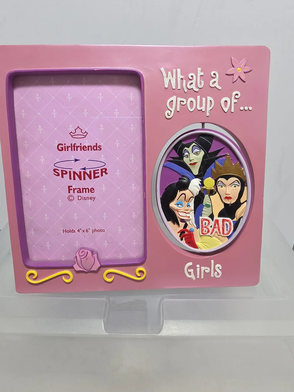 Disney Parks Princess Good Girls Bad Girls Spinner Photo Frame 4x6 (Z3)